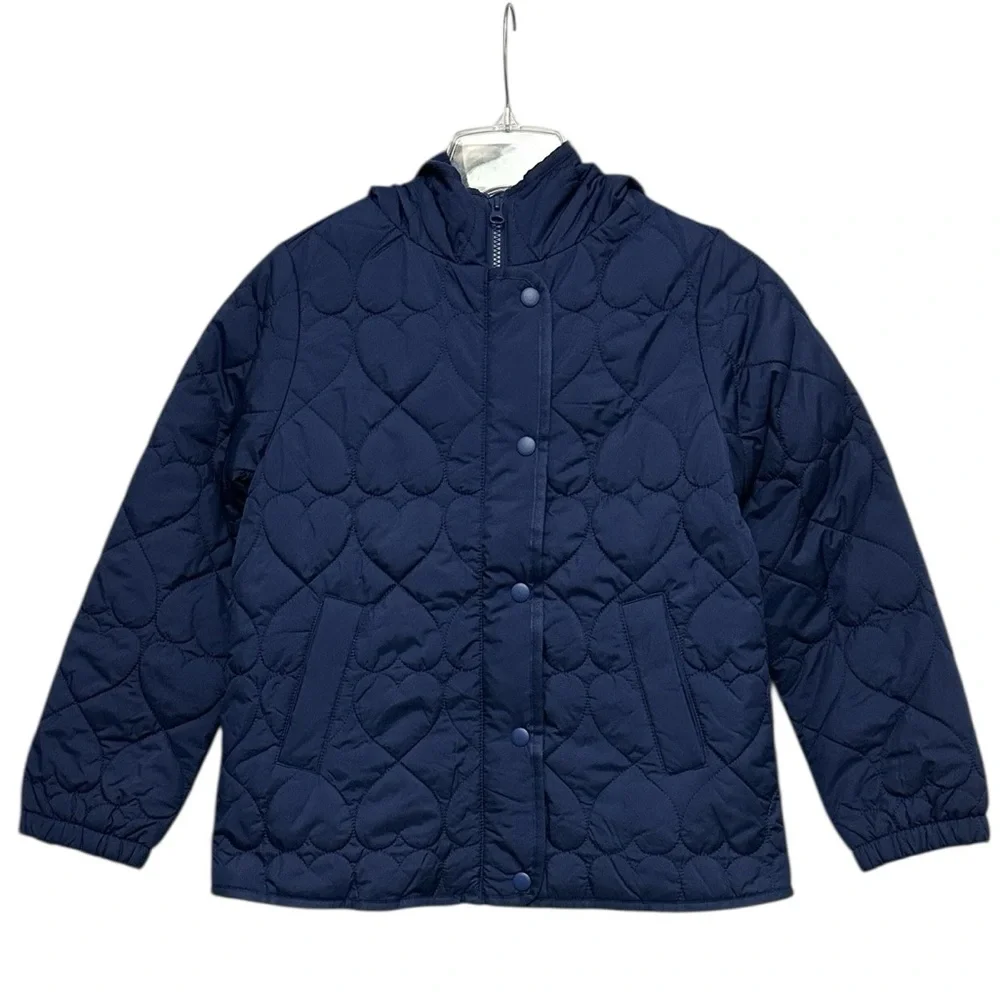 NEW CREWCUTS J. Crew Girls' Heart quilted jacket with PrimaLoft Navy Size Large‎
